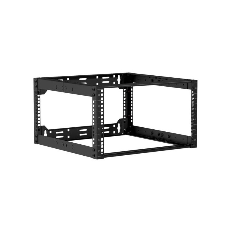 CAYMON OPR506A/B 19" in depth adjustable open frame rack - 6 unit - 500 ~ 700 mm Black